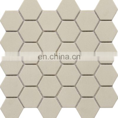 270x282 mm big size hexagon swimming pool glazed ceramic mosaic tiles Chinese tiles