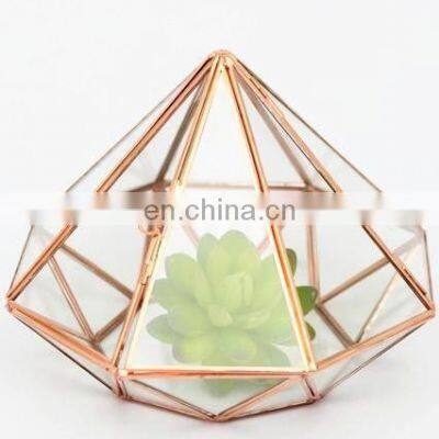 diamond shape glass fancy terrarium