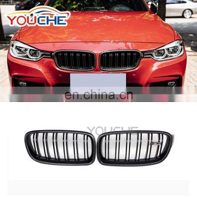F30 Carbon fiber front mesh hood grille for BMW 3 series F30 F31 2012-2018 front bumper grill