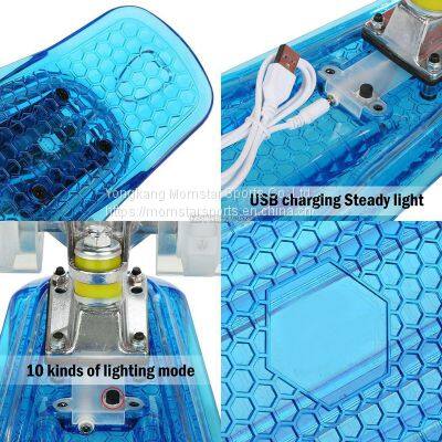 LED Light up Deck and Wheels 22 Inch Plastic Mini Cruiser Skateboard photo-5