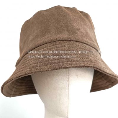 men's and women's fashion genuine sheepskin leather with print bucket hat