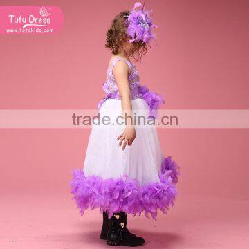 Wholesale Glamours pink feather baby dress