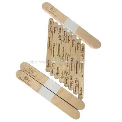 Wooden Wholesale Ice Cream Sticks Craft Sticks 100 Pieces with custom logo