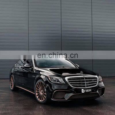 Auto body kits include front/rear bumper assembly grille for Mercedes Benz S-class W222 modified to S65 Model