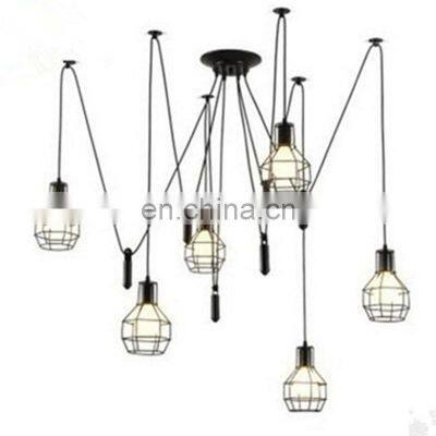 Retro loft industrial iron hanging lights E27 110V 220V LED black pendant lamps for kitchen living room bedroom aisle restaurant