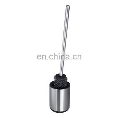 Long SS Handle Round TPR Toilet Brush Holder Removable Cleaning Brush Head 360 Rotation Toiletbrush for Bathroom photo-2