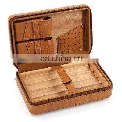 Wholesale Spanish Cedar Humidor for xiga Leather Travel Cigar Case