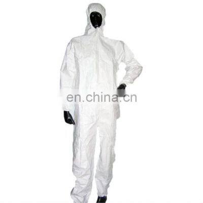 Disposable coveralls unisex polypropylene 40gsm work wear with film hood and boots zipper elastic wrists for painting