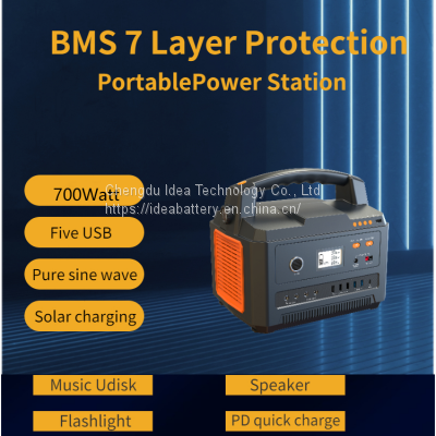 700W Off Grid Emergency Backup Solar Generator LiFePO4 Battery Portable Power Station for Solar Panel