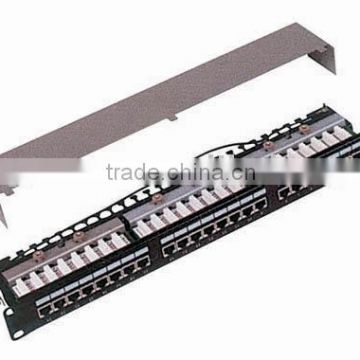 Cat.5e/cat.6 Patch Panel 24 Port STP RJ45-RJ45 FEED THROUGH SHIELDED RACK MOUNT 19" 1U