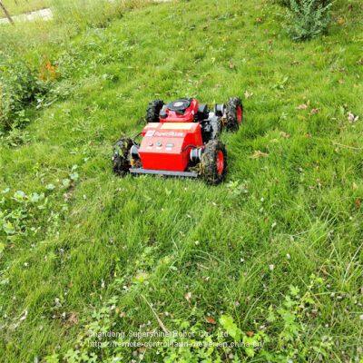 remote control slope mower, China robot lawn mower for hills price, remote control mower with tracks for sale