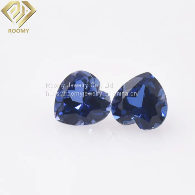 Wholesale Blue Sapphire Loose Dark Blue Colored Stone Synthetic Corundum Losse Gemstone photo-2