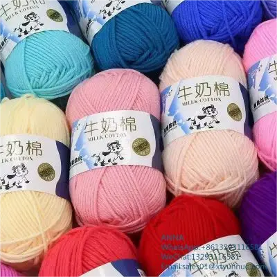 DIY Crochet Shirt Hat Milk Cotton Wool Yarn 5 Ply Knitting Yarn Thread