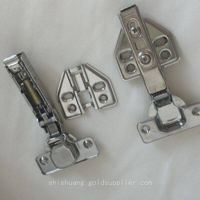 Furniture Hardware Clip On Type Soft Close Face Frameless Butterfly Base SS304 Cabinet Concealed Cupboard Door Hinges