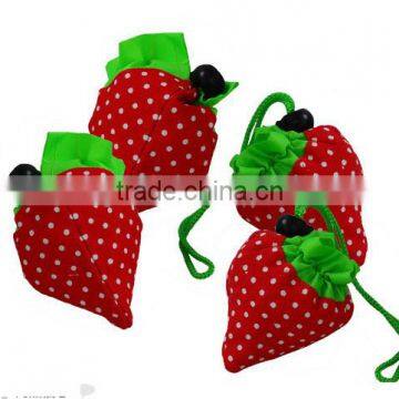 Good quality canvas strawberry drawstring bag, nylon string shopping bag