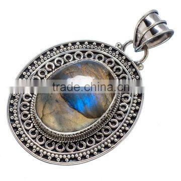 925 SOLID STERLING FINE SILVER LABRADORITE PENDANT