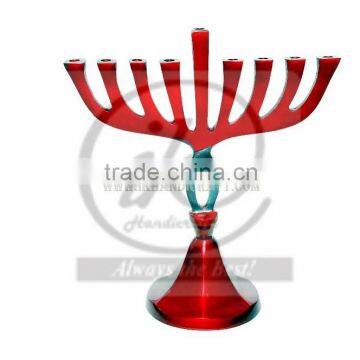 Judica enamel modern menorah candlestick holder with color full finish and enamel finish