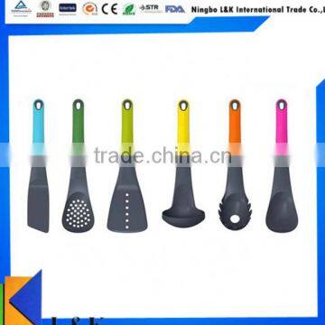 Food grade rainbow handle nylon Kitchen utensil set/cooking utensil