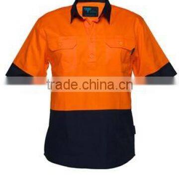 Orange and black short sleeve working shirt