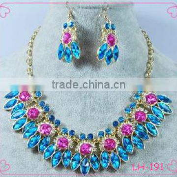 Wholesale fashion women crystal necklace & Earrings Set