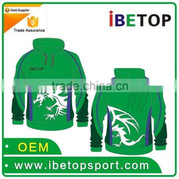 100% Polyester Fashion Green 3d Print Animal Allover Printed Sublimation Hoodies