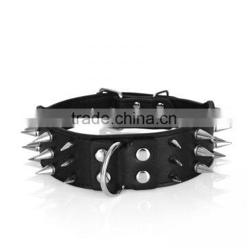 Wholesale Three Rows of Sharp Nails Pet Collars pu Dog Collar photo-2