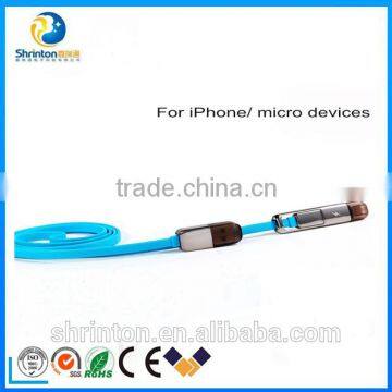 High Quality Colorful Remax 2 in 1 TPE Copper Core 2.1A USB Cable for Smartphone photo-2