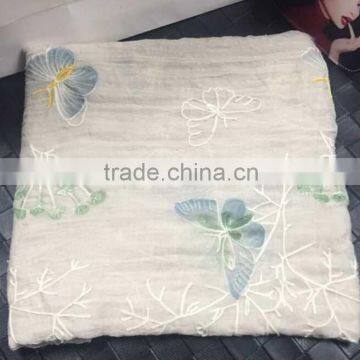 New Fall Spring Fashion Viscose Butterfly Embroidery Scarf