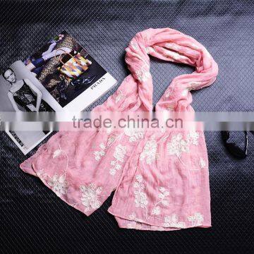 Wholesale Korea Fashion Ladies Cotton Flower Embroidery Shawls Quality Choice