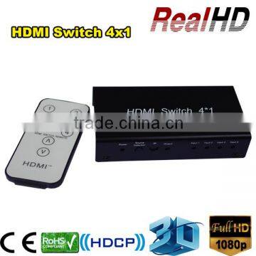 2016 Best selling 4x1Mini V1.3 HDMI Switcher with IR & Power