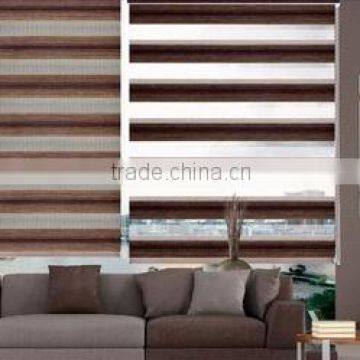 Double Layer 100% polyester blackout fabric and roller type zebra blinds