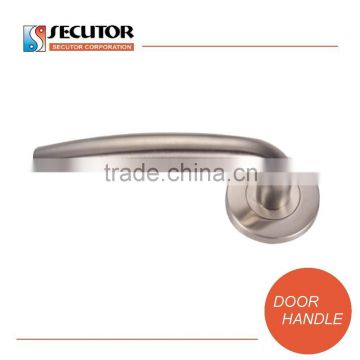 Modern Stainless Steel Door Handle on Rose