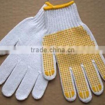 cotton work glove with PVC dots