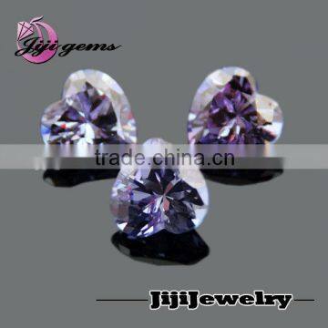 Lavender Loose cz Cubic Zircon Heart Gemstone Pendants photo-2