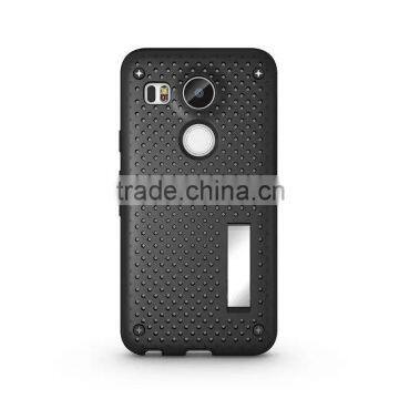 Shockproof Back Stand Case With Head Radiation Function For Nexus 5X Mesh Back Style TPU Rubber Cover Case MT-5296 photo-3