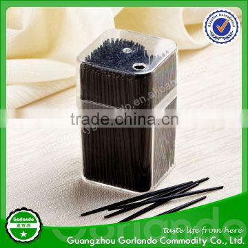 cup packed black flat plastic toothpicks