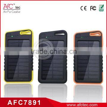5000mAh solar charger mobile power bank external for mobile phone