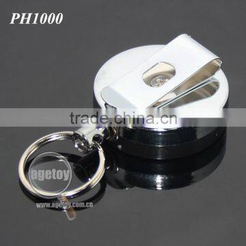 60cm Length Stainless Steel Wire Round Shaped Clips Plastic Metal Retractable Key Ring photo-5