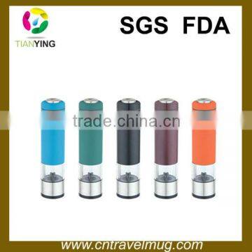 colorful acrylic electric pepper mill and salt shaker