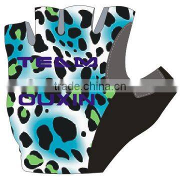 2015 cycling gloves/non-slip bicycle glove/pro bike glove men half finger pro team compression Sexy Leopard Grain