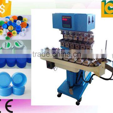 high quality 6 color plastic bottle caps printing machine with flame system bottle cap printer LC-SPM6-150/20