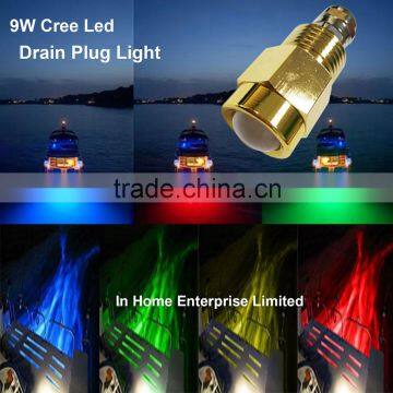 9W Copper Led Drain Plug Light IP68 Submersible Lights for Boat Lighting