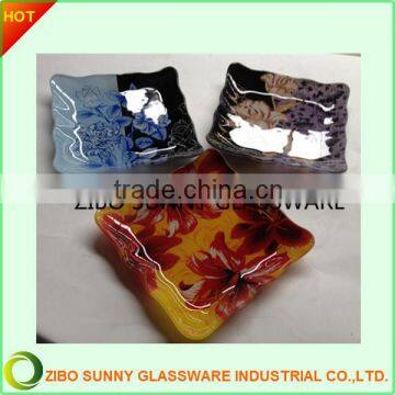 square shape glass plate /tempered glass trays