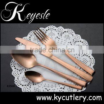 Copper Cutlery,stainless Gold Plated Flatware Quality Cutlery Set photo-6