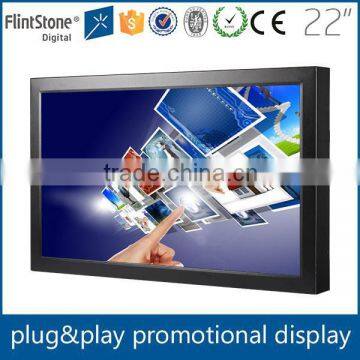 FlintStone 22 inch touch video advertisement player, digital touch video display, touch advertising screen