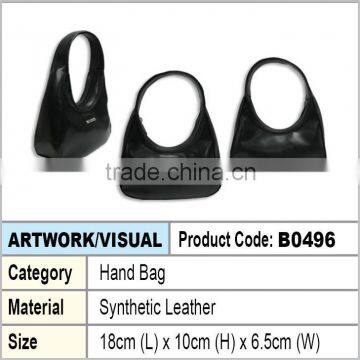 Synthetic leather hand bag