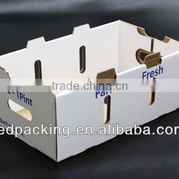 white corrugated paper tray