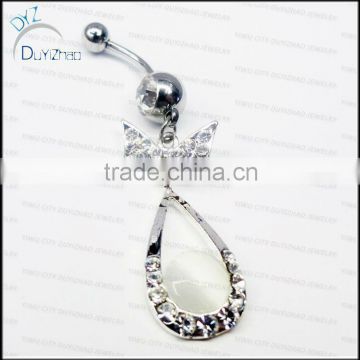 cat eye stone beautiful navel piercing body jewelry