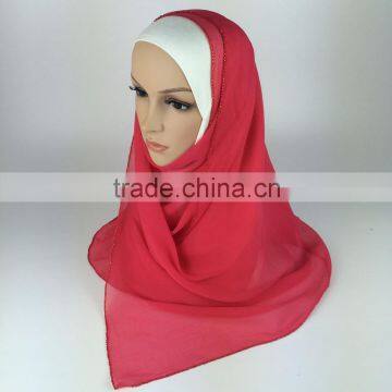 100% Silk beading wholesale hijab malaysia muslim scarf