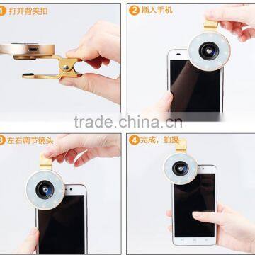 Mini Spot Selfie Fill LED Light Adjustable Brightness 3 Filter Portable Round Ring Flash Wide-angle